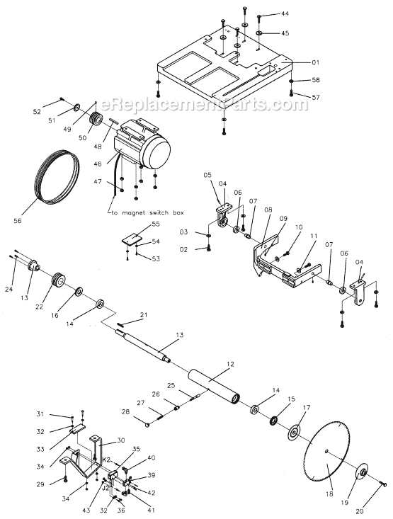 Page A Diagram and Parts List for COS18R 1791289 Powermatic Chop Saw