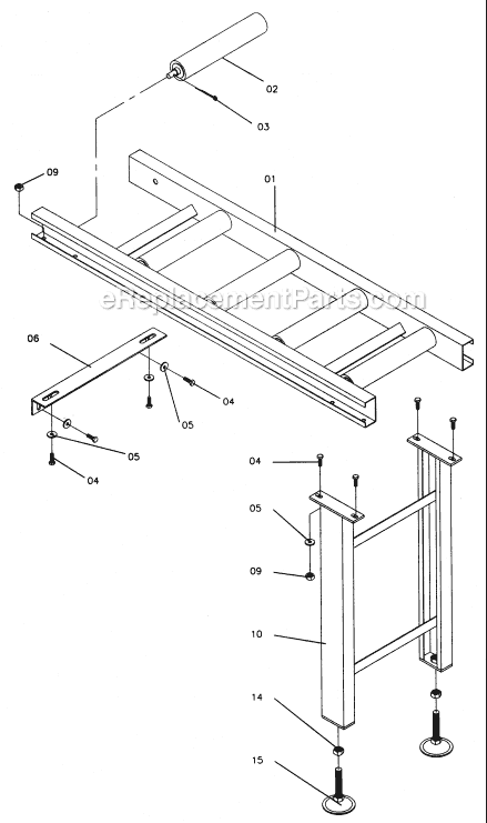 Page E Diagram and Parts List for COS18R 1791289 Powermatic Chop Saw