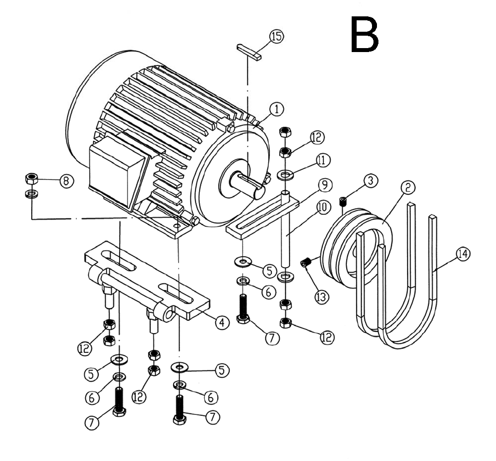 Fig-B Diagram and Parts List for 1791308  Powermatic Planer Jointer