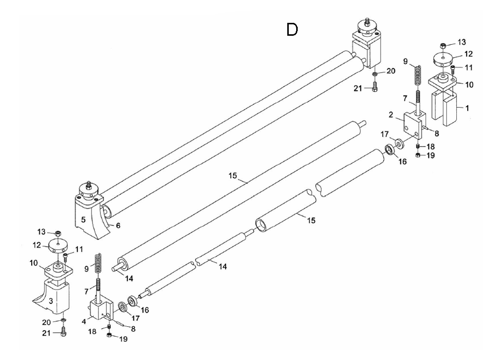 Fig-D Diagram and Parts List for 1790825  Powermatic Sander Grinder