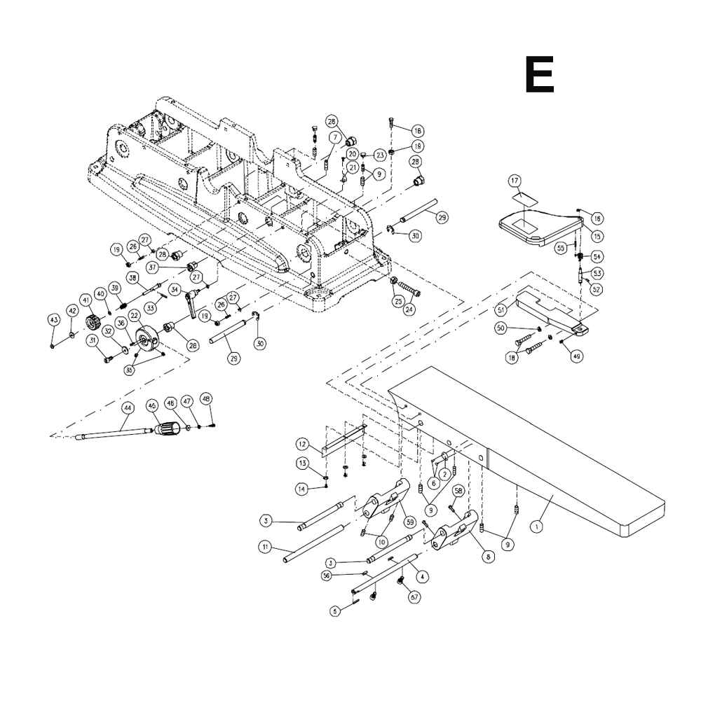 Fig-E Diagram and Parts List for 1610080  Powermatic Planer Jointer