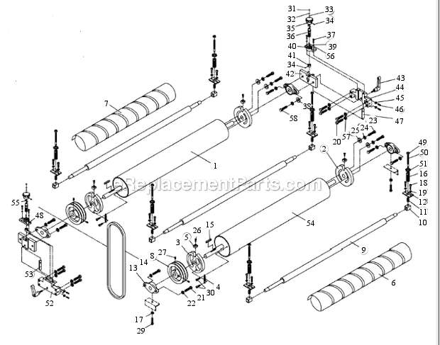 Drum Assembly Diagram and Parts List for DDS-237  Powermatic Sander Polisher