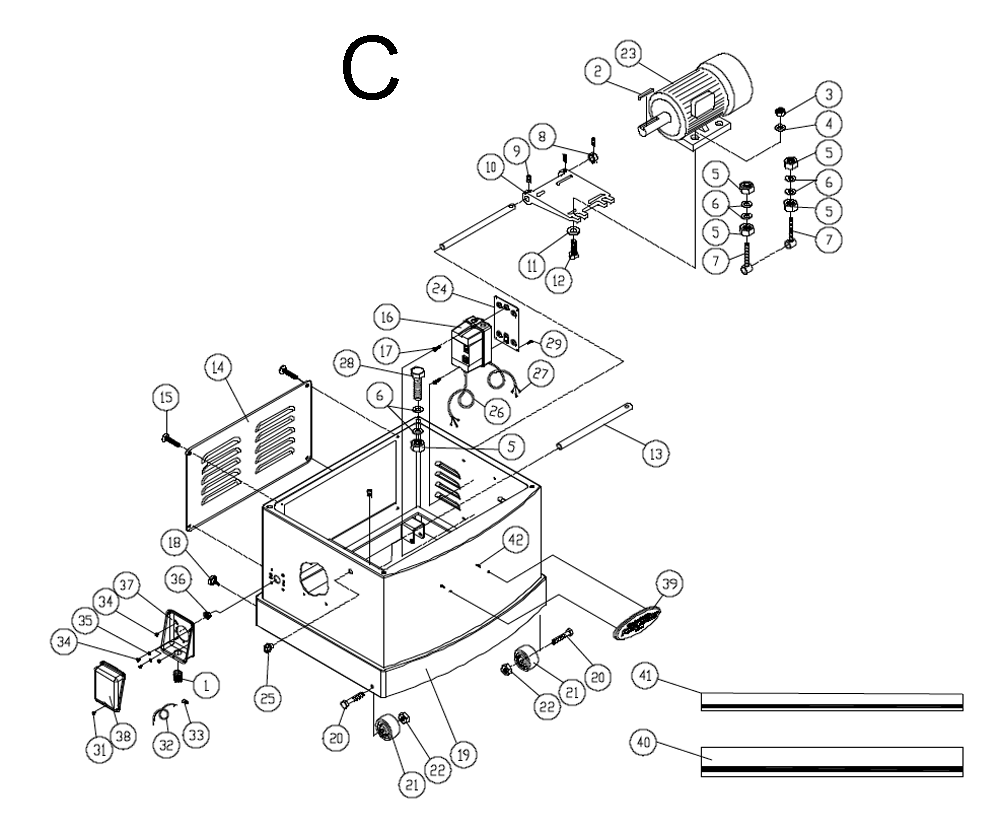 Fig-C Diagram and Parts List for 1791316  Powermatic Planer Jointer
