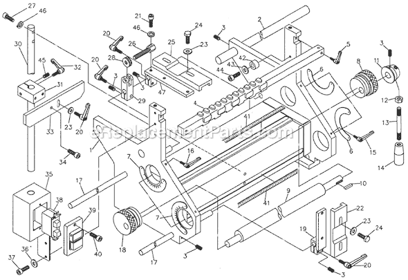 Page A Diagram and Parts List for DT45 1791304 Powermatic Dovetail Machine