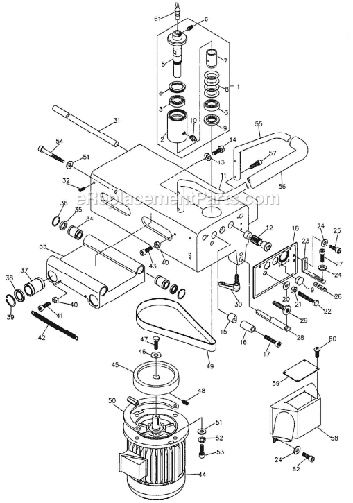 Page C Diagram and Parts List for DT65 1791305 Powermatic Dovetail Machine