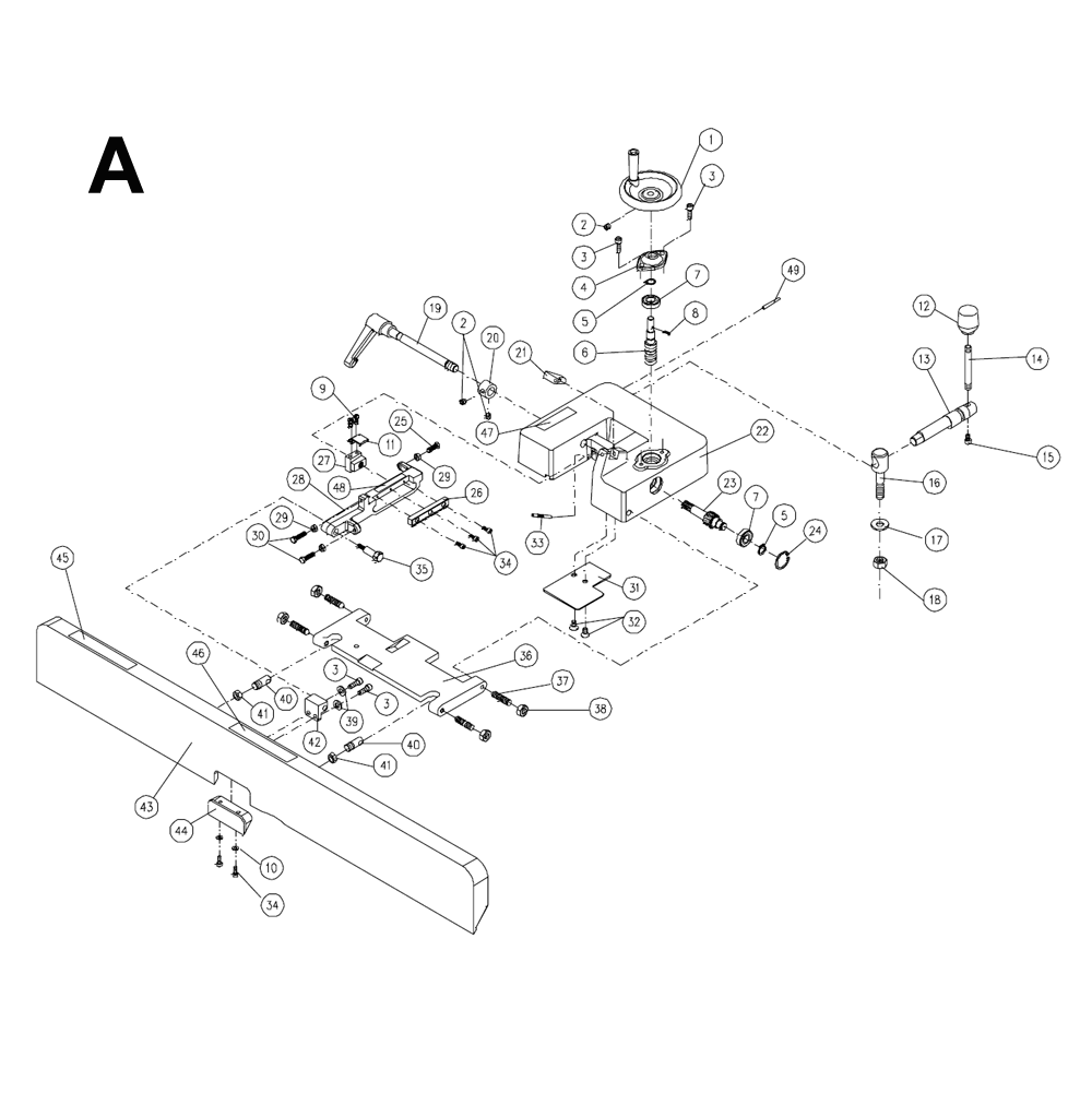 Fig-A Diagram and Parts List for 1610085K  Powermatic Planer Jointer