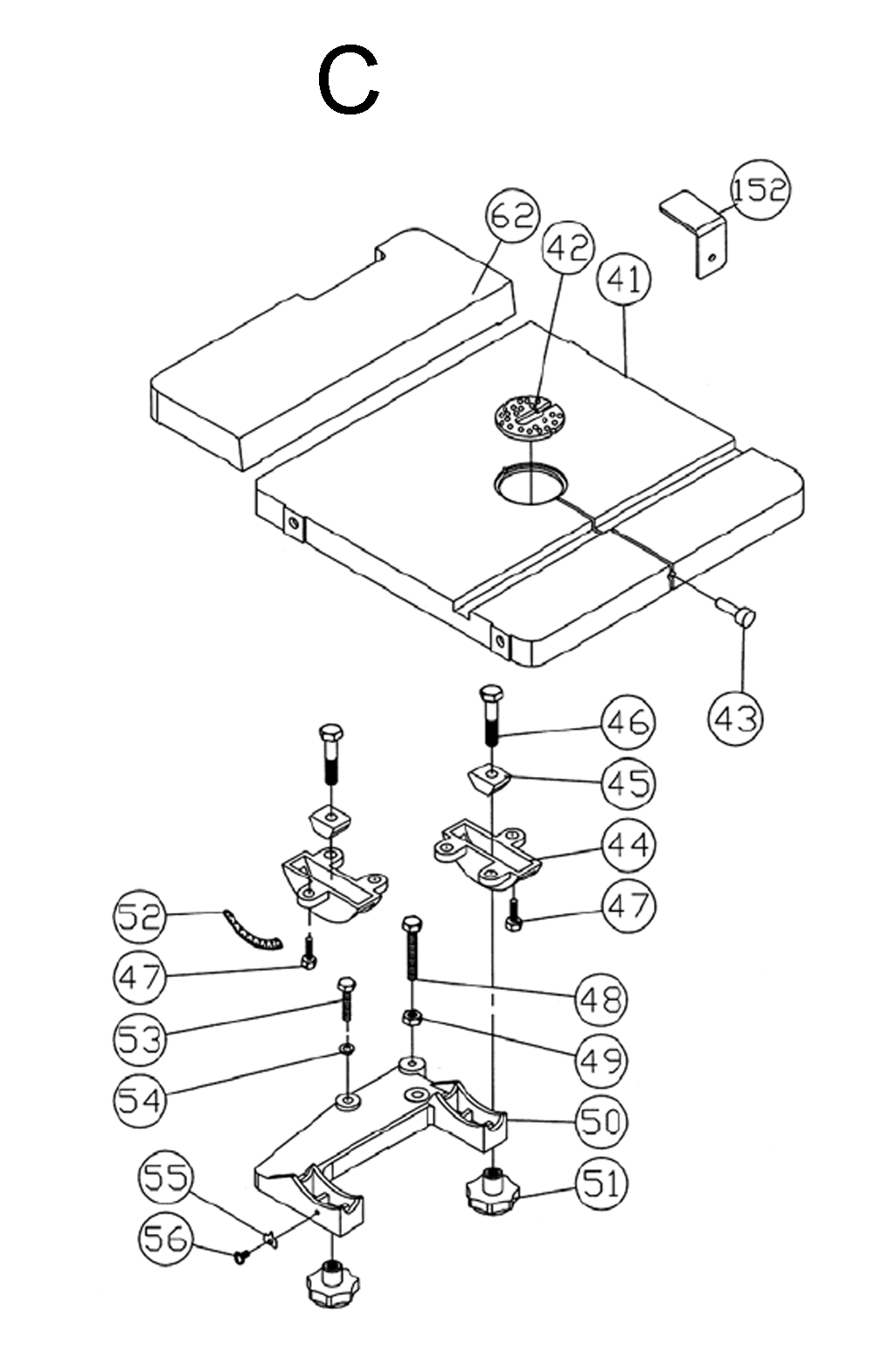 Fig-C Diagram and Parts List for 1791216K  Powermatic Band Saw