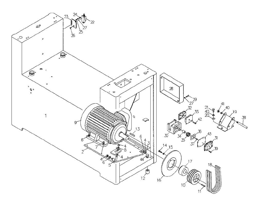 Fig-0 Diagram and Parts List for 1790843  Powermatic Sander Grinder
