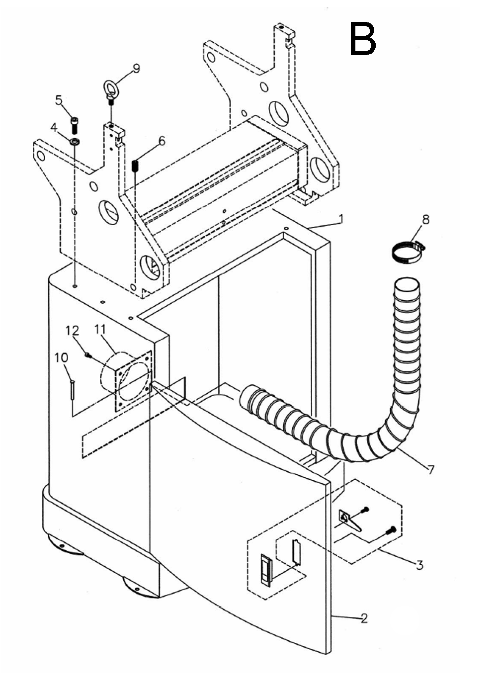 Fig-B Diagram and Parts List for 1791304  Powermatic Dovetail Machine