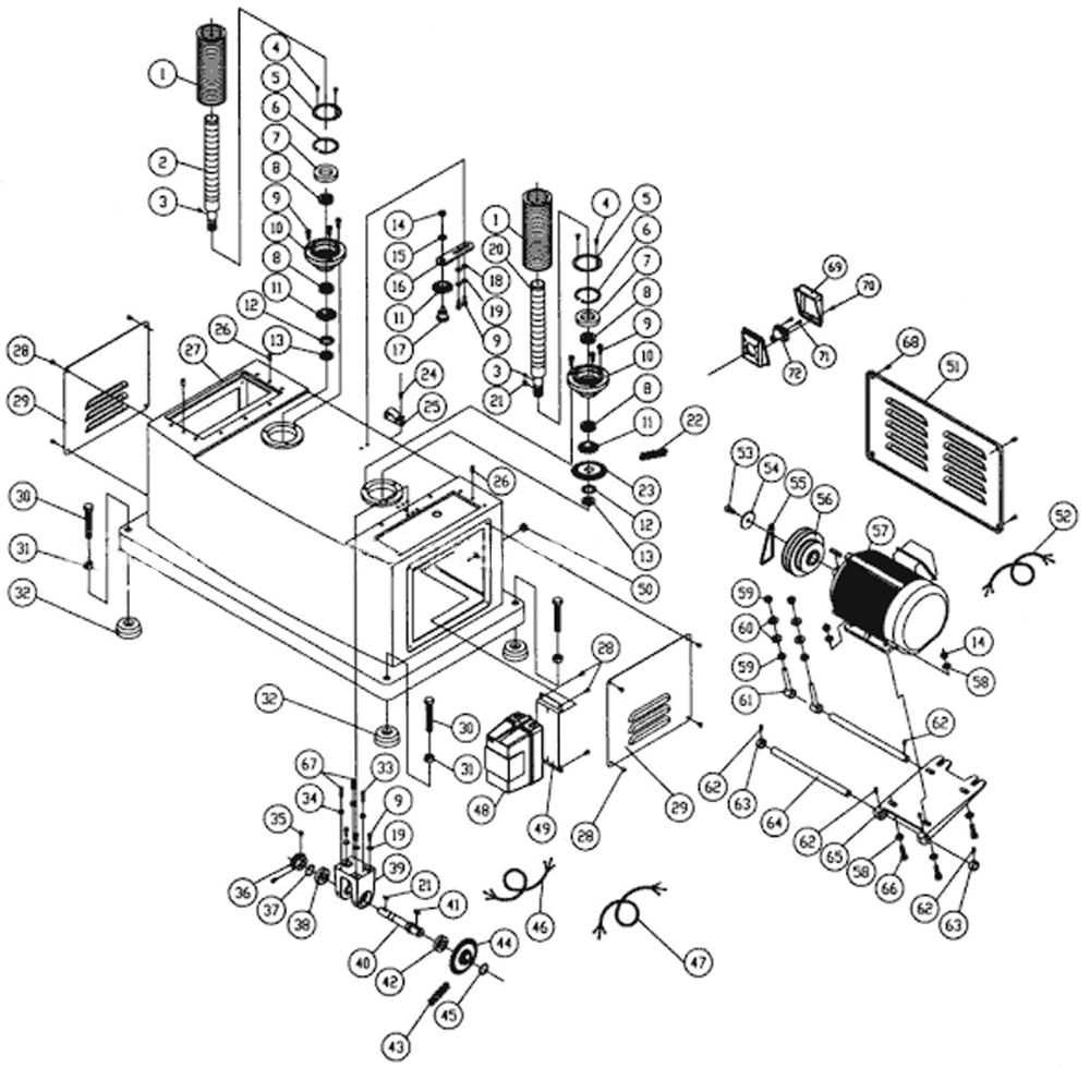 Fig-0 Diagram and Parts List for 1791267  Powermatic Planer Jointer