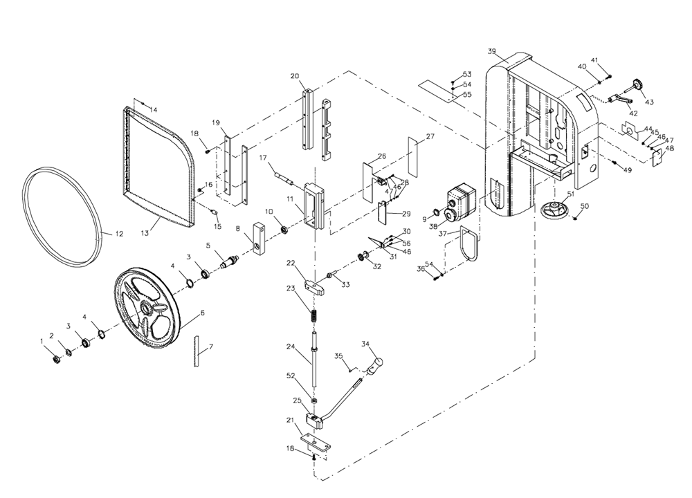 Fig-0 Diagram and Parts List for 1791800  Powermatic Band Saw