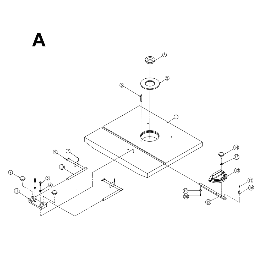 Fig-A Diagram and Parts List for 1791274  Powermatic Shaper