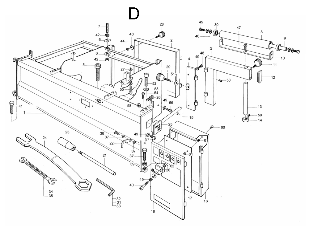 Fig-D Diagram and Parts List for 1791288K  Powermatic Chop Saw