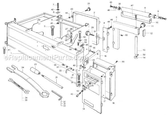 Page E Diagram and Parts List for HPS126  Powermatic Table Saw