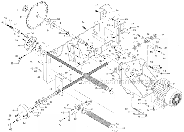 Page A Diagram and Parts List for HPS67 1791287 Powermatic Table Saw