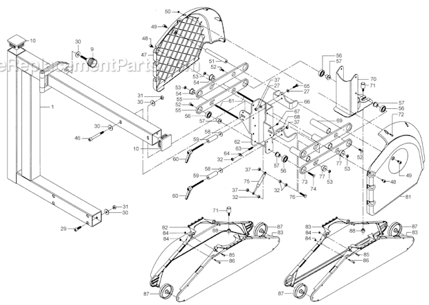 Page G Diagram and Parts List for HPS67 1791287 Powermatic Table Saw