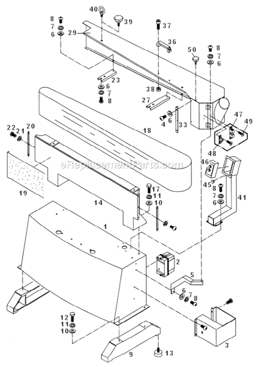 Base_Assembly Diagram and Parts List for OES9138 1791293 Powermatic Sander Polisher