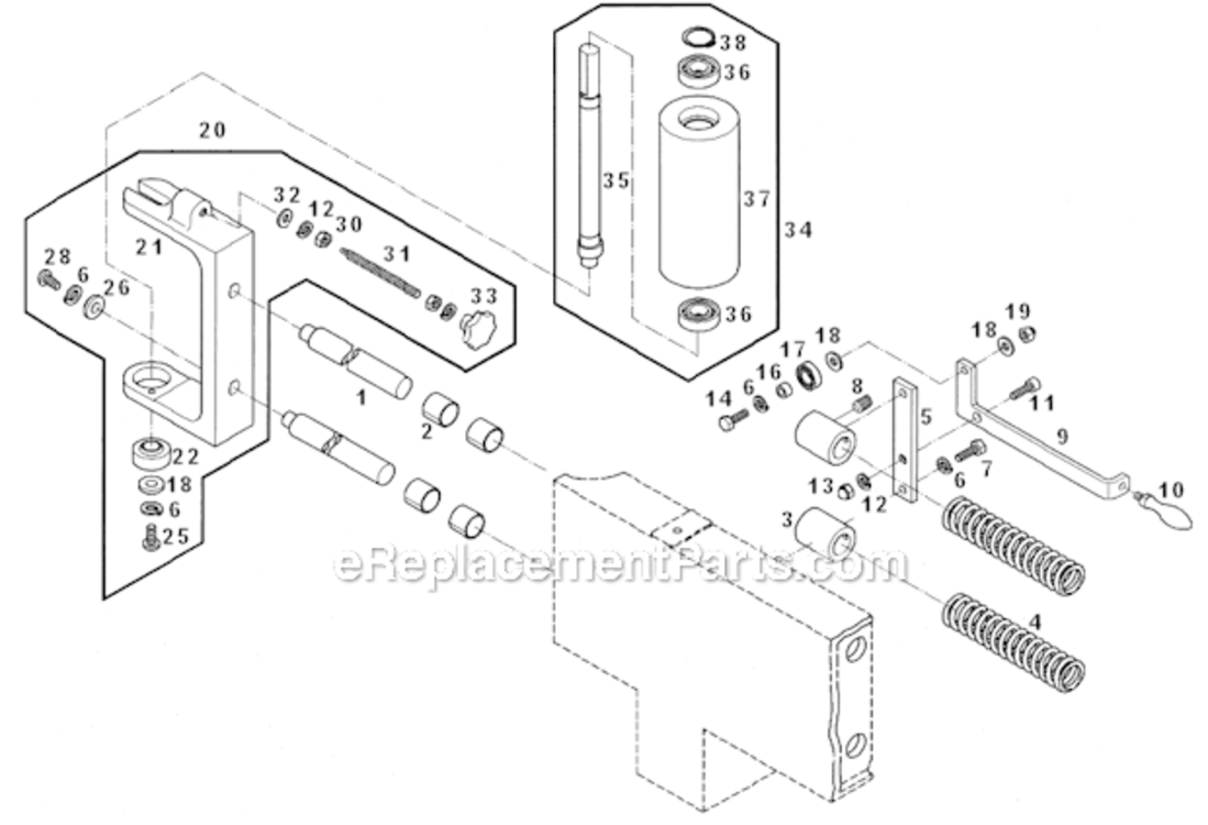 Tracking_And_Belt_Release_Unit Diagram and Parts List for OES9138 1791293 Powermatic Sander Polisher
