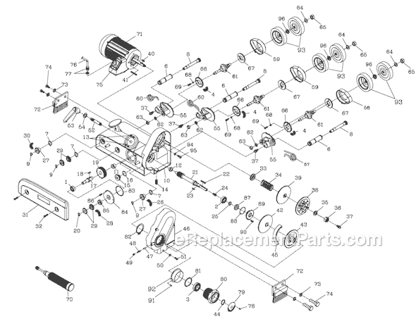 Page B Diagram and Parts List for PF3-EZ 1790814K Powermatic Power Feeder