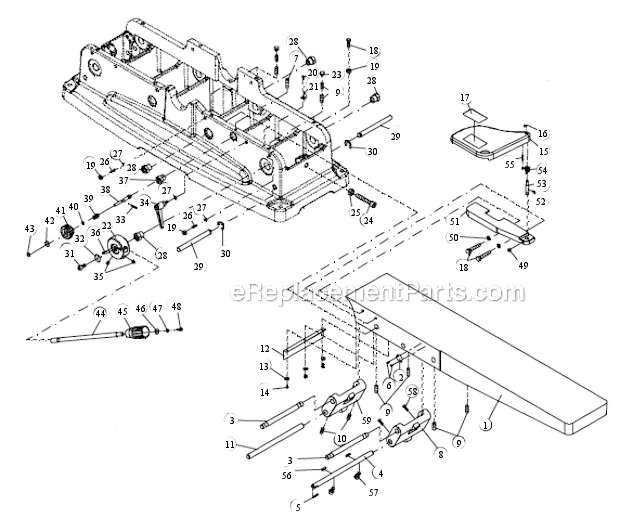 Infeed Table Diagram and Parts List for PJ-882HH  Powermatic Planer Jointer