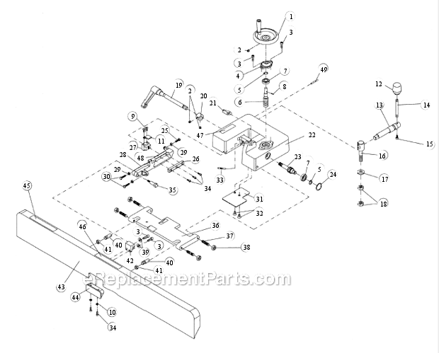 Fence Assembly Diagram and Parts List for PJ-882  Powermatic Planer Jointer