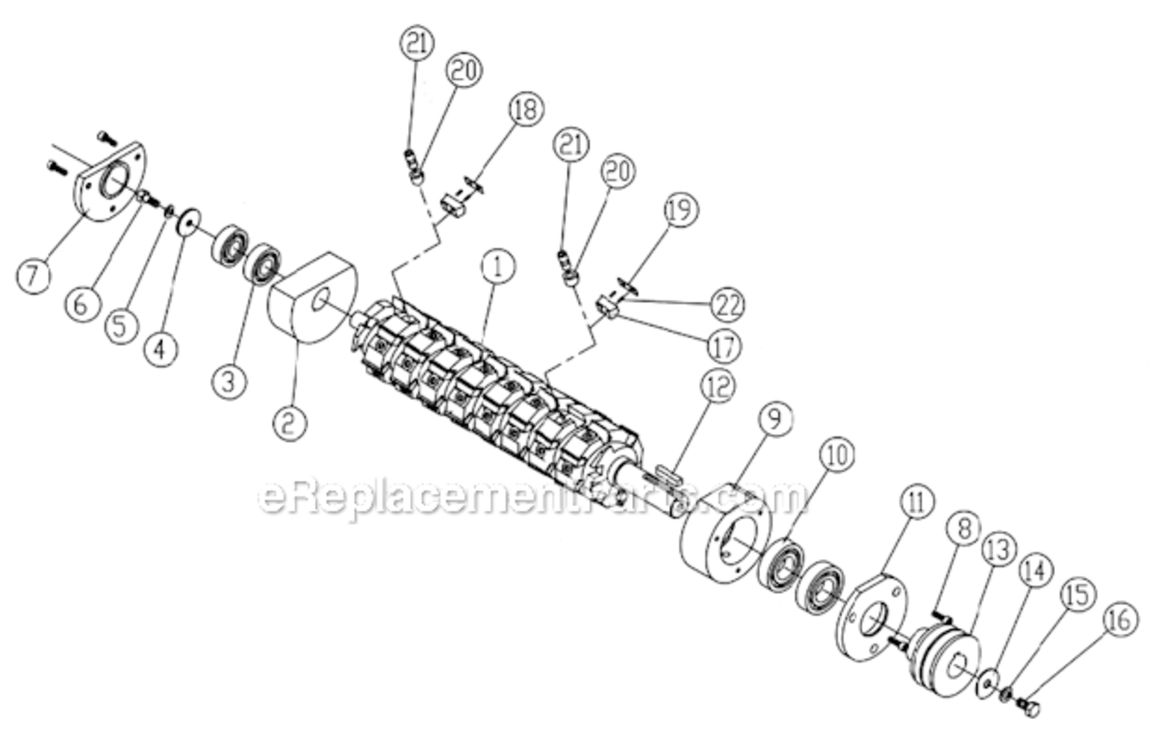 Cutterhead_Assembly Diagram and Parts List for PJ1696 1791283 Powermatic Planer Jointer