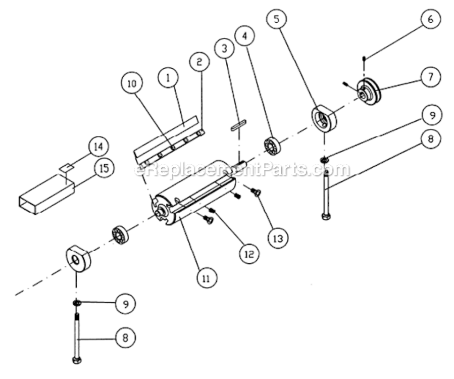 Cutterhead_Assembly Diagram and Parts List for PJ882 1610079 Powermatic Planer Jointer