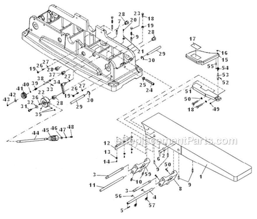 Page F Diagram and Parts List for PJ882 1610079 Powermatic Planer Jointer