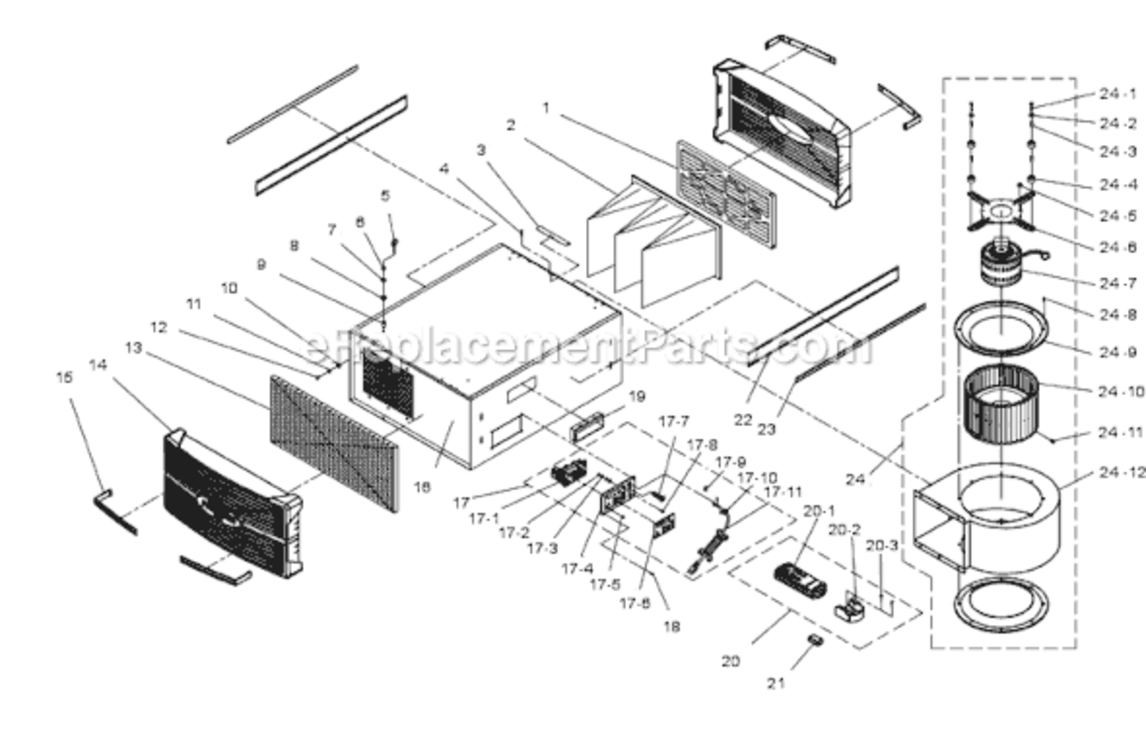 Page A Diagram and Parts List for PM1200  Powermatic Air Purifier