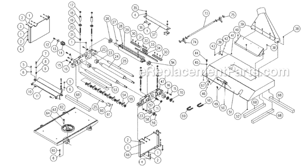 Page D Diagram and Parts List for PM15 1120003 Powermatic Planer Jointer