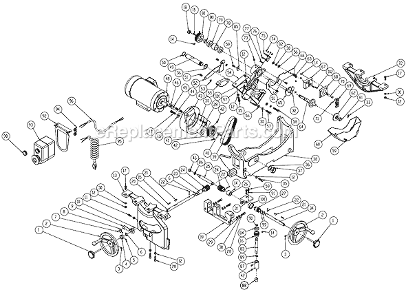 Page B Diagram and Parts List for PM2000 1791999 Powermatic Table Saw