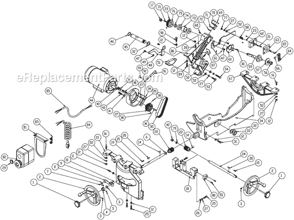 Page B Diagram and Parts List for PM3000 1720305K Powermatic Table Saw