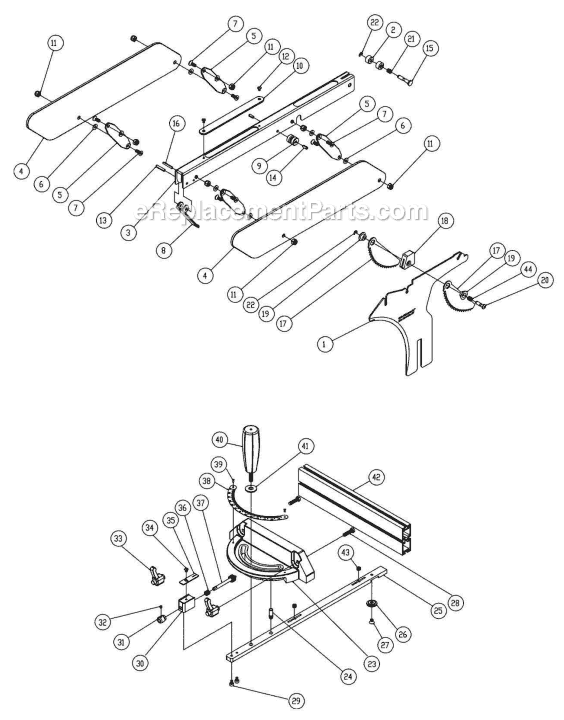 Page D Diagram and Parts List for PM3000 1720305K Powermatic Table Saw