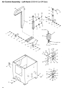 Air Control Assembly - Left Hand Diagram and Parts List for COS18  Powermatic Circular Saw