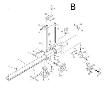 Fig-B Diagram and Parts List for 1790800K  Powermatic Power Feeder