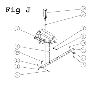 Fig-J Diagram and Parts List for PM1800B 1791800B Powermatic Band Saw
