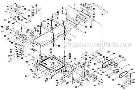Planer/Molder Diagram and Parts List for 1120001 1996 Powermatic Planer Jointer