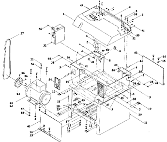 Page B Diagram and Parts List for 1120001 1996 Powermatic Planer Jointer