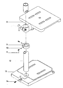 Tilting_Table_Assembly Diagram and Parts List for 1150A  Powermatic Drill Press