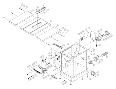 Fig-0 Diagram and Parts List for PM23150K  Powermatic Table Saw
