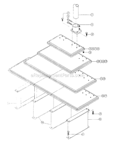 Mult Spindle Table Legs  Column Mtg Brkt AssY Diagram and Parts List for 1200 20Inch. Powermatic Drill Press