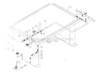 Coolant Kit 1 Spindle (Optional) Diagram and Parts List for 1200 20Inch. Powermatic Drill Press