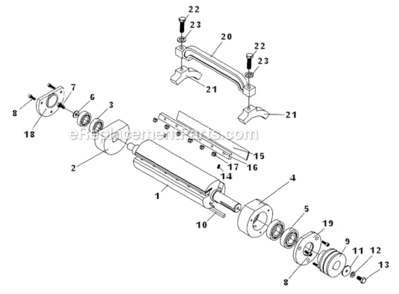 Straight_Cutterhead_Assembly Diagram and Parts List for 1285 1791308 Powermatic Planer Jointer