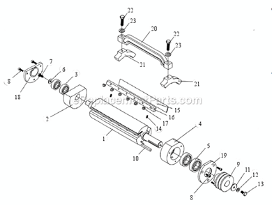 Straight Cutterhead Diagram and Parts List for 1285  Powermatic Planer Jointer