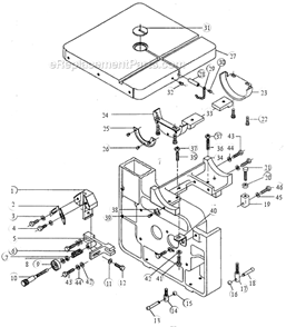 Part Location Diagram of 3064038 Powermatic Table Stop Bracket