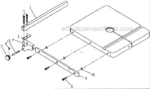 Fence Diagram and Parts List for 143  Powermatic Band Saw