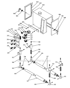 Electricity Control And Upper Adj Roller Diagram and Parts List for 1632 1791250 Powermatic Sander Polisher