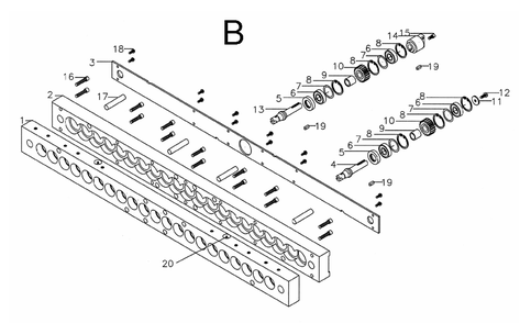 Fig-B Diagram and Parts List for 1791301  Powermatic Boring Machine
