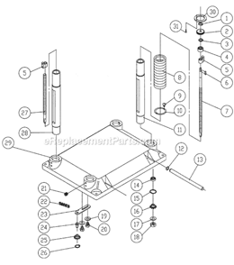 Page B Diagram and Parts List for 209-3 1791297 Powermatic Planer Jointer