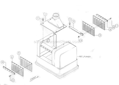 Page K Diagram and Parts List for 225  Powermatic Planer Jointer